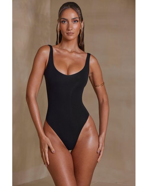 Oh Polly Black Scoop Neck Bodysuit
