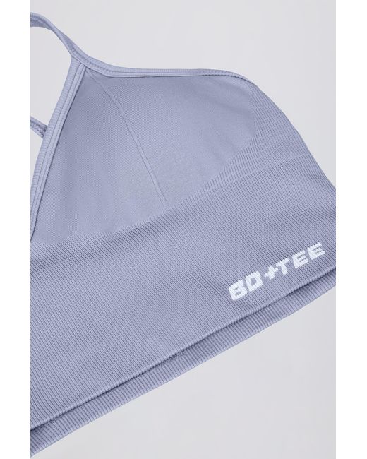 BO+TEE Blue Define Luxe V-Neck Sports Bra