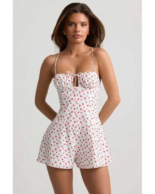 Oh Polly Multicolor Ruched Backless Playsuit