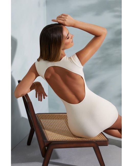 Oh Polly White Open Back Cut Out Bodycon Mini Dress