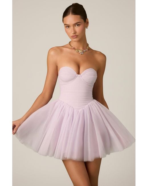 Oh Polly Purple Tulle Corset Mini Dress