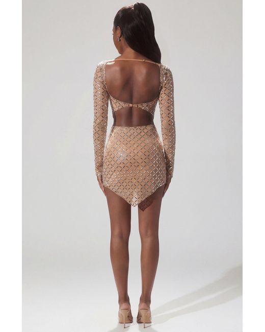 Oh Polly Natural Embellished Asymmetric Crop Top
