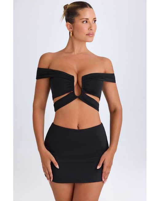 Oh Polly Black Mid-Rise Micro Mini Skirt