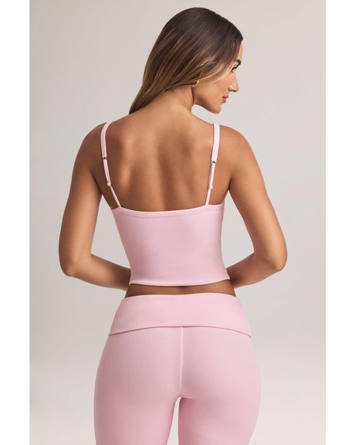 Oh Polly Pink Modal Square-Neck Camisole Top
