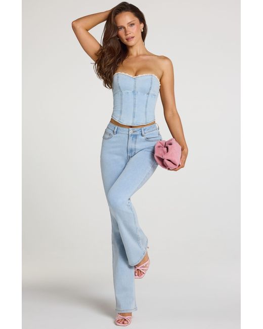 Oh Polly Blue Mid-Rise Bootcut Jeans