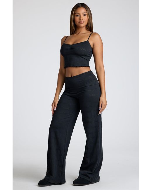 Oh Polly Multicolor Tall Mid Rise Straight Leg Pointelle Trousers