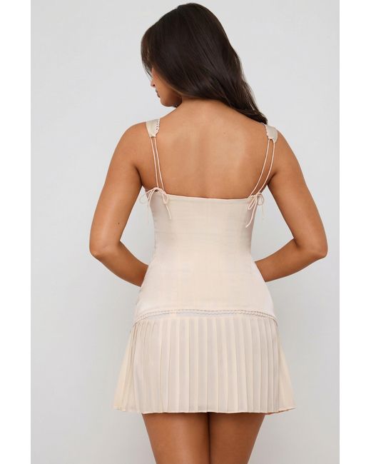 Oh Polly White Bow-Detail Lace-Up Corset Mini Dress
