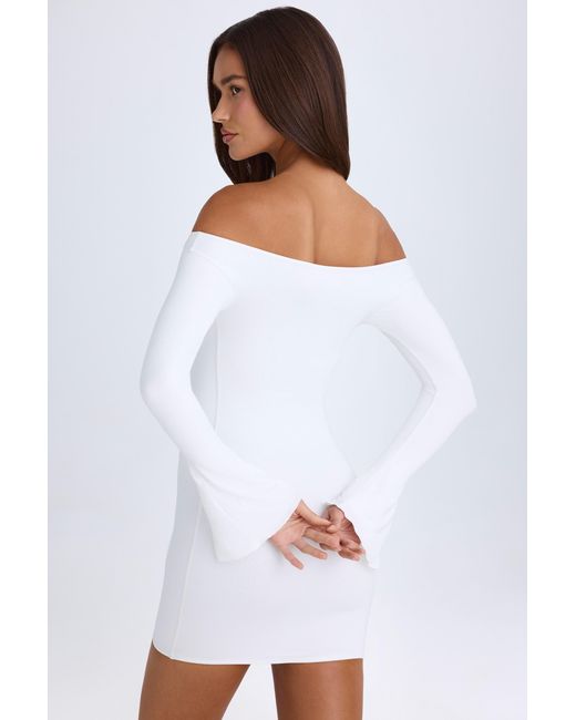 Oh Polly White Off-Shoulder Cut-Out Mini Dress