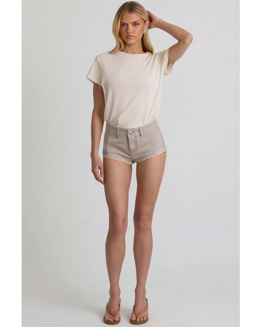 Oh Polly White Low-Rise Hot Pants