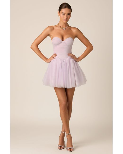 Oh Polly Purple Tulle Corset Mini Dress