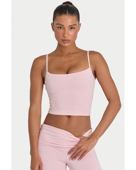 BO+TEE Pink Buttercloud Crop Tank Top