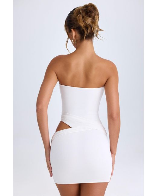 Oh Polly White Cut-Out Bandeau Mini Dress