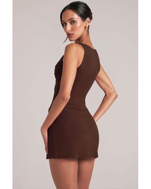 Oh Polly Brown Square-Neck Top