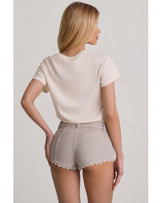 Oh Polly White Low-Rise Hot Pants