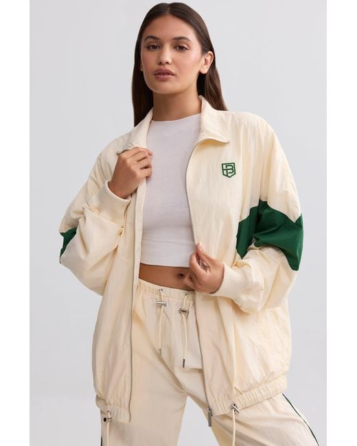 BO+TEE Natural Oversized Colourblock Track Jacket