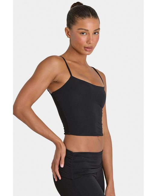 BO+TEE Black Buttercloud Crop Tank Top