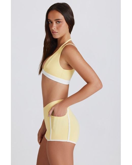 BO+TEE Yellow Soft Active Contrast Mini Shorts