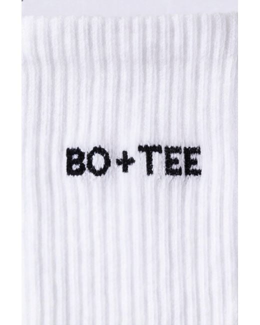 BO+TEE White Ribbed Half-Crew 3-Pack Socks