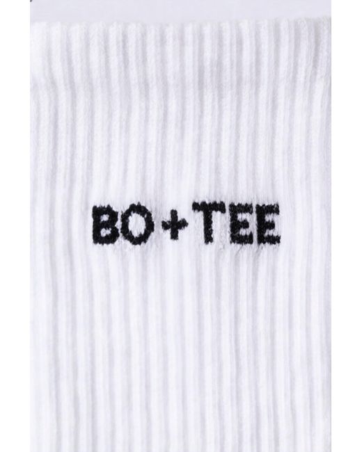 BO+TEE White Ribbed Half-Crew 3-Pack Socks