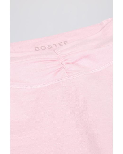 BO+TEE Pink Ruched Mini Shorts
