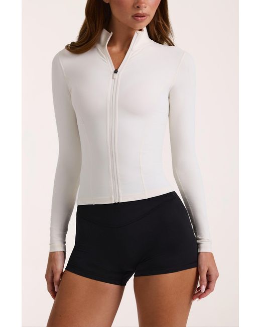 BO+TEE White Soft Active Zip-Up Jacket