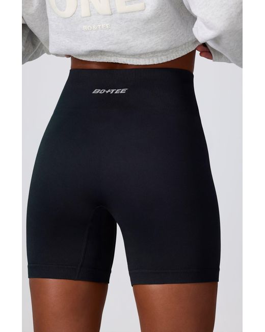 BO+TEE Black Super Sculpt Seamless Biker Shorts