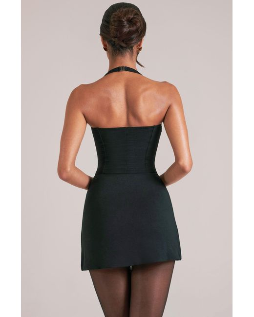 Oh Polly Black Mid Rise Bodycon Ultra Mini Skirt With Split