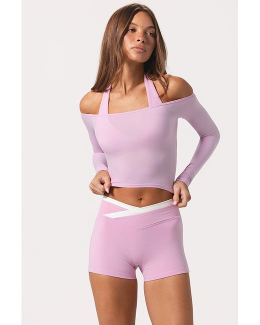 BO+TEE Pink Soft Jersey Off-Shoulder Top