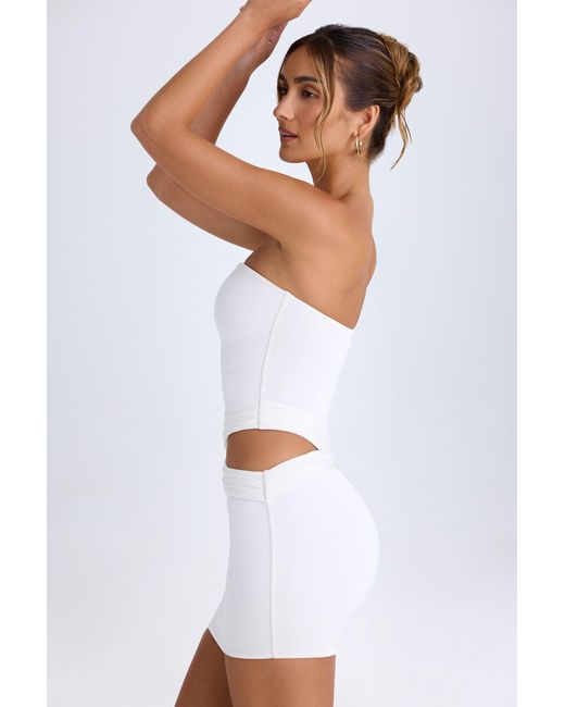 Oh Polly White Cut-Out Bandeau Mini Dress