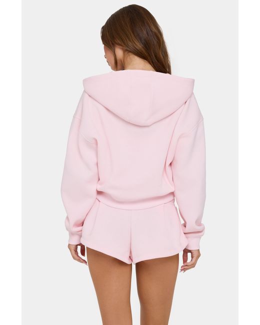 BO+TEE Pink Oversized Zip-Up Hoodie