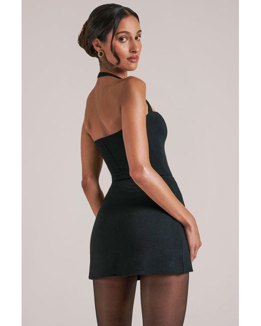 Oh Polly Black Mid Rise Bodycon Ultra Mini Skirt With Split