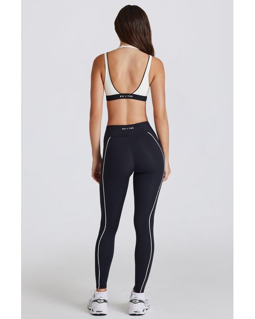 BO+TEE Blue Soft Active Contrast Leggings