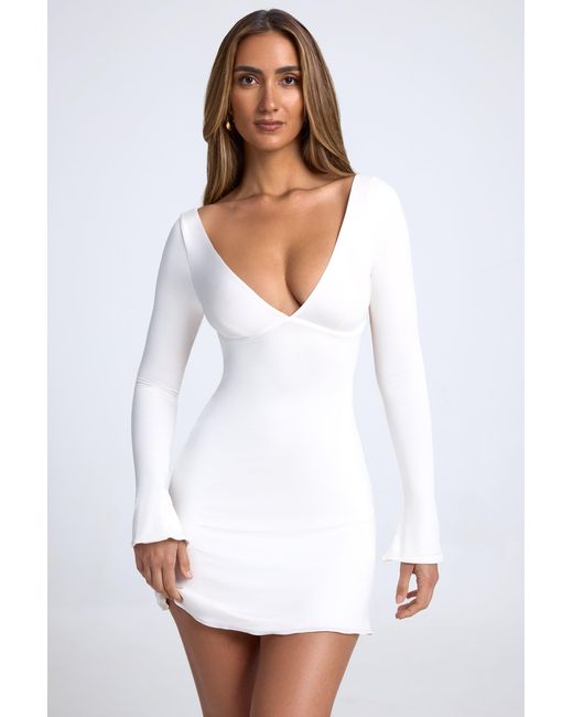 Oh Polly White Open-Back A-Line Mini Dress