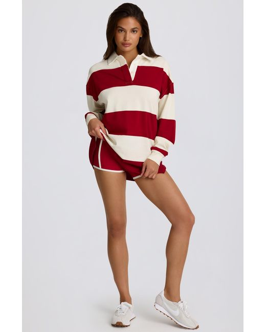 BO+TEE Red Striped Oversized Long-Sleeve T-Shirt