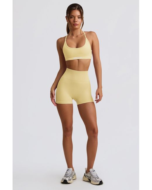 BO+TEE Yellow Super Sculpt Seamless Mini Shorts