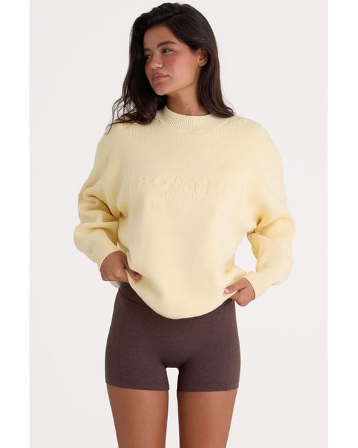 BO+TEE Yellow Ribbed Knit Oversized Jumper