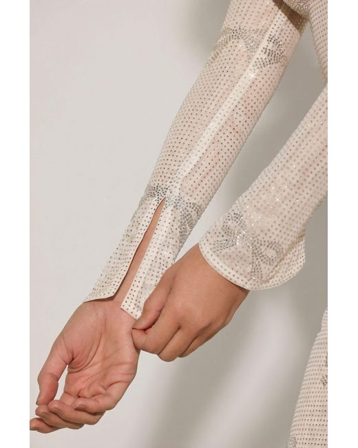 Oh Polly White Embellished Bow-Detail Top