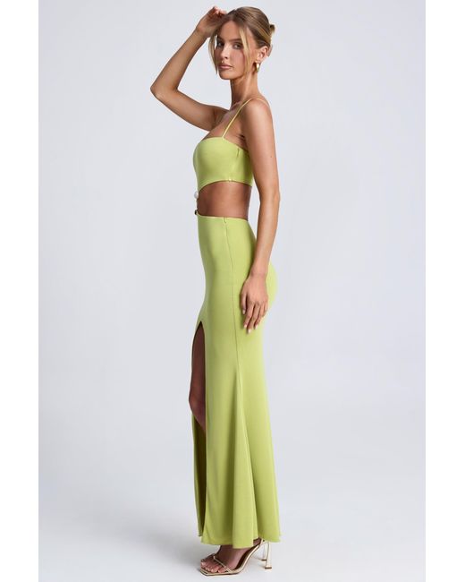 Oh Polly Green Hardware Detail Cut-Out Maxi Dress