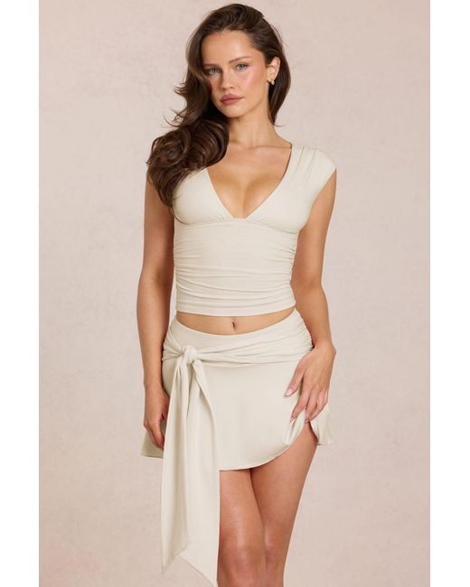 Oh Polly White Modal Plunge Top