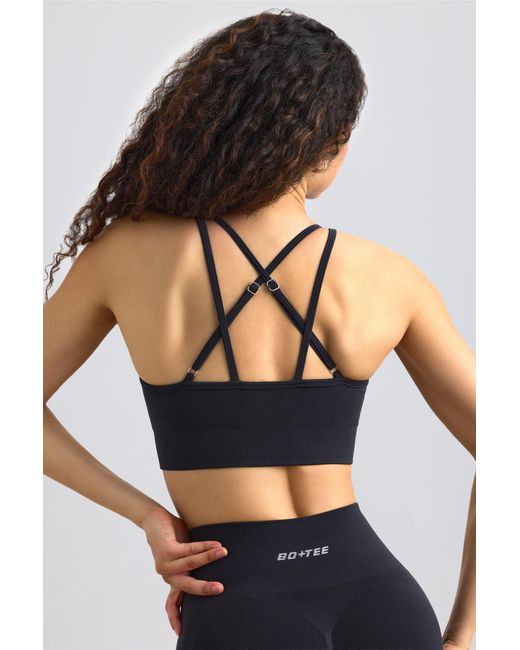 BO+TEE Black Strappy Define Luxe Sports Bra