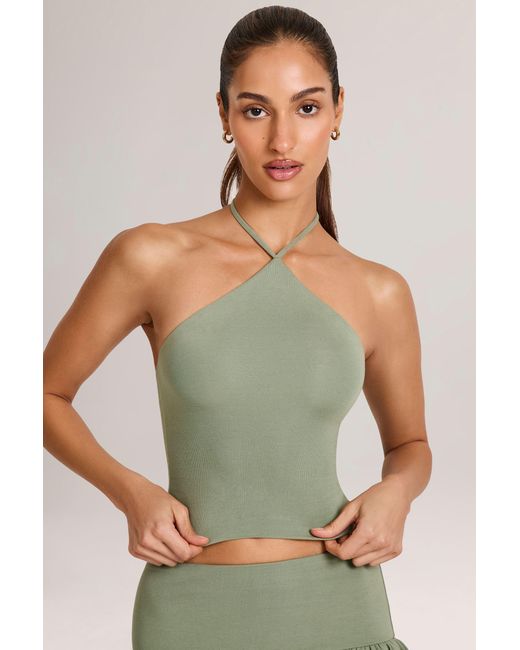 Oh Polly Green Modal Halterneck Top