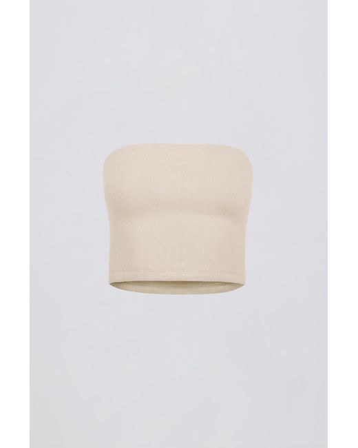 BO+TEE White Brushed Jersey Bandeau Top