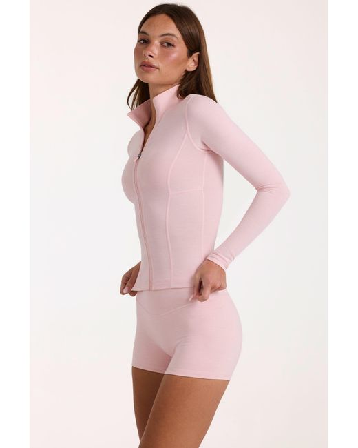 BO+TEE Pink Soft Active Zip-Up Jacket