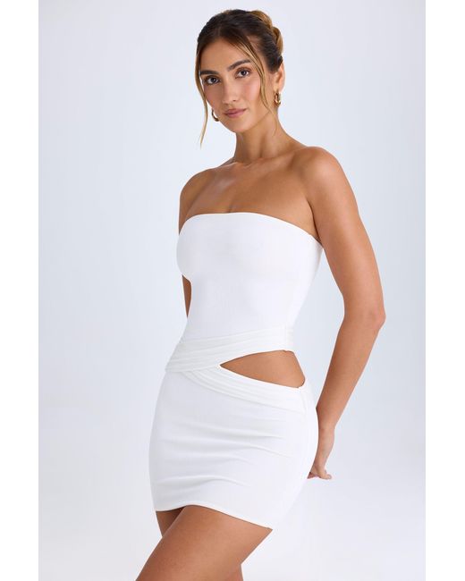 Oh Polly White Cut-Out Bandeau Mini Dress