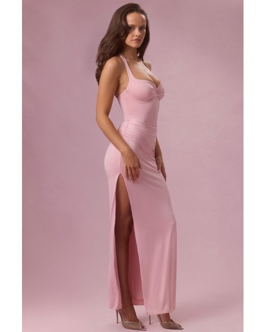 Oh Polly Pink Jersey Corset Bridesmaid Dress