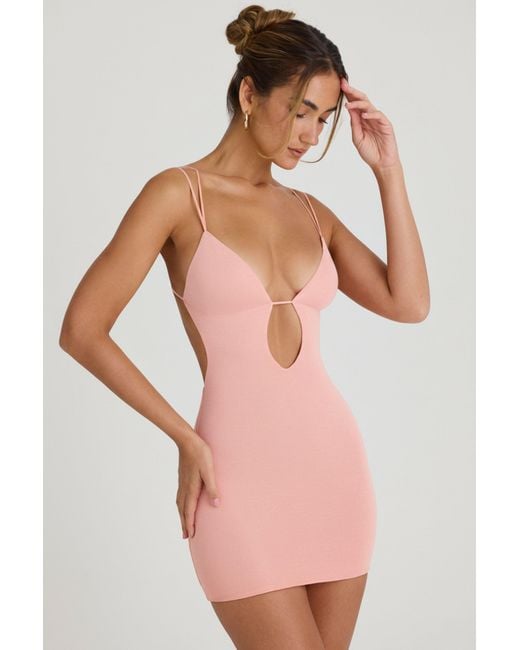 Oh Polly Pink Cut-Out Open-Back Mini Dress