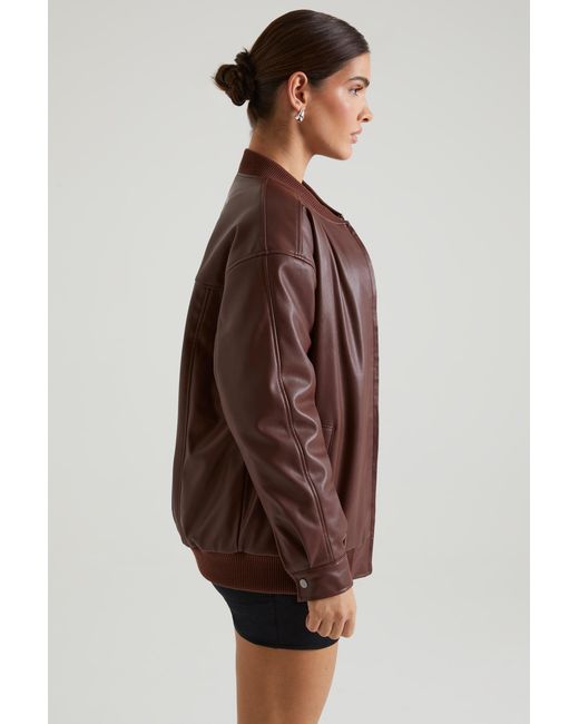 Oh Polly Brown Faux Leather Jacket