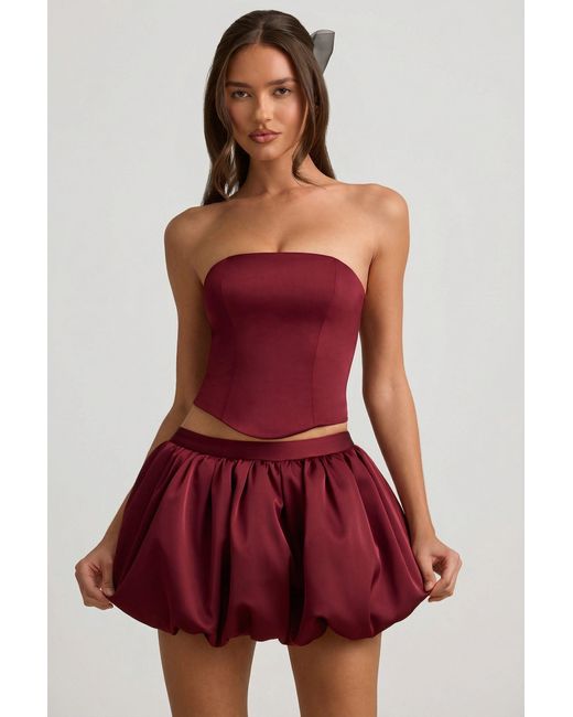 Oh Polly Red Bubble Hem Mid-Rise Mini Skirt