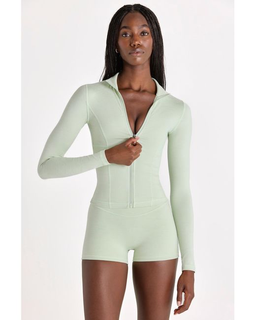 BO+TEE Green Soft Active Zip-Up Jacket