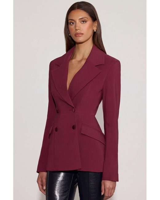 Oh Polly Structured Double-Breasted Blazer